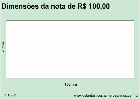 Cálculo de papel - dimensões da nota de 100 reais