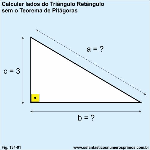 calcular lados do triângulo retângulo sem o teorema de pitágoras