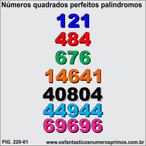 Números Quadrados Perfeitos Palíndromos