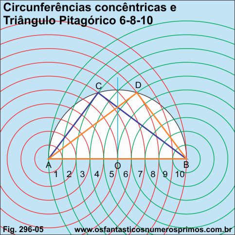 circunferências concêntricas e o triângulo pitagórico 6-8-10