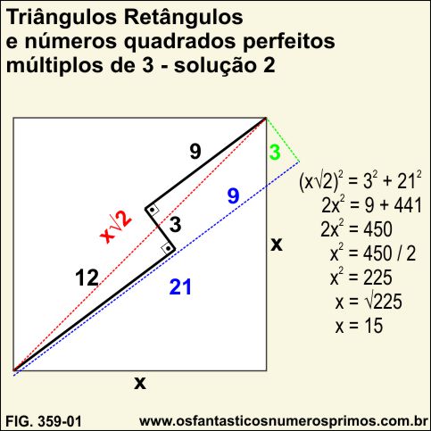 Triângulos retãngulos e números quadrados perfeitos múltiplos de 3 - solução 2