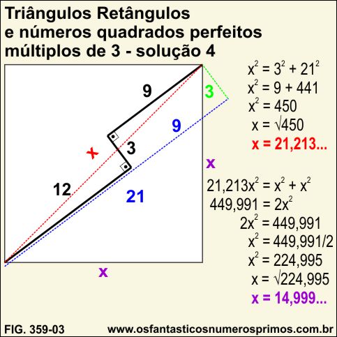 Triângulos retãngulos e números quadrados perfeitos múltiplos de 3 - solução 4