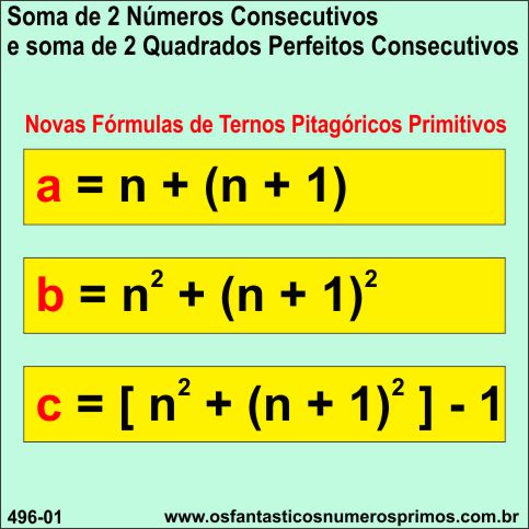 A Soma de 2 Números Consecutivos e a Soma de 2 Números Quadrados Perfeitos Consecutivos