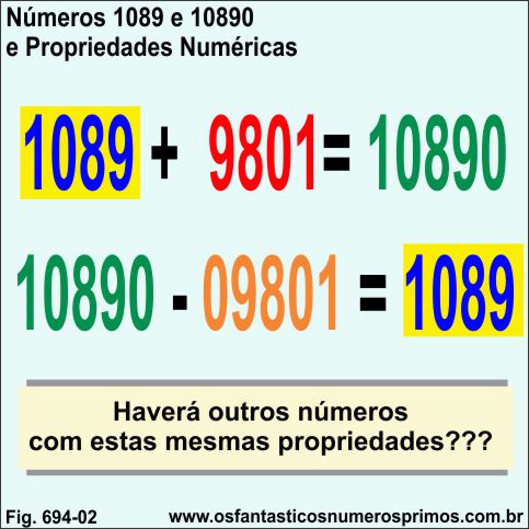 Números 1089 e 10890 e propriedades numéricas