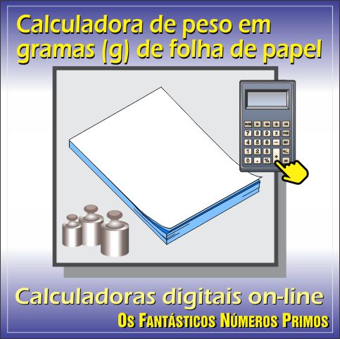 Calculadora de peso em (gramas) de folha de papel