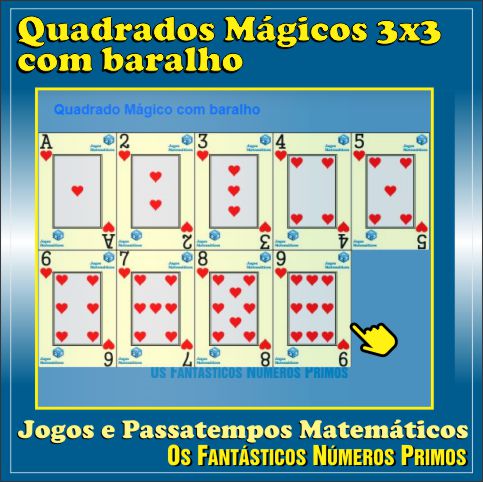 quadrados mágicos 3x3 com baralho - vinheta