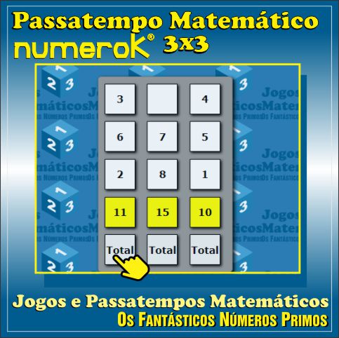 passatempo matemático numerok 3x3