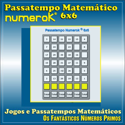 passatempo matemático numerok-6x6