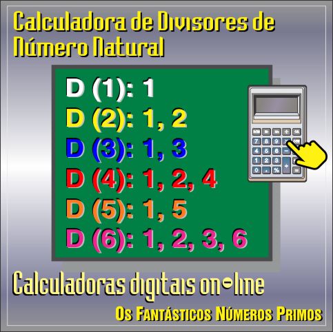 Calculadora de Divisores de Número Natural on-line
