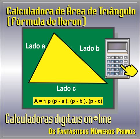 Calculadora de área de triângulo - Fórmula de Heron de Alexandria On-line