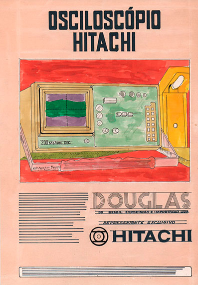 Lay-out folheto de Osciloscópio Hitachi - Douglas do Brasil
