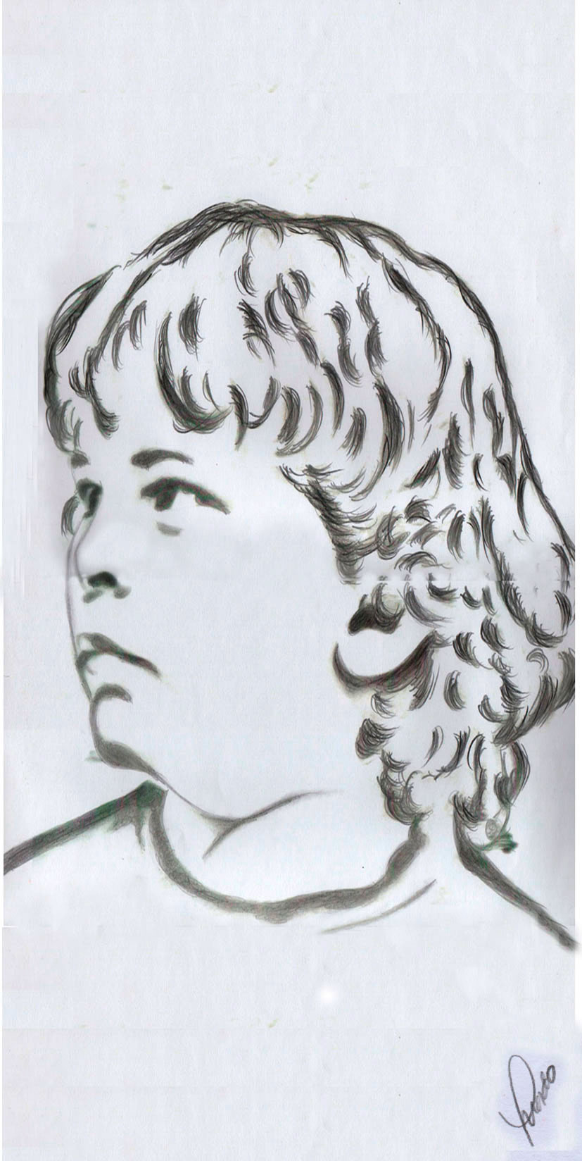 retrato do gabriel desenhado com lapis HB