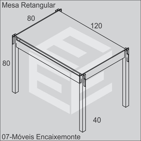 Mesa Retangular de madeira encaixável - modelo 01