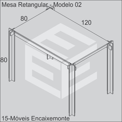 Mesa Retangular de madeira encaixável - modelo 02