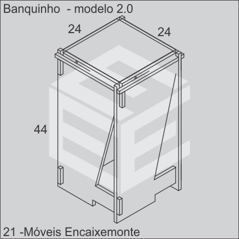 banquinho de madeira encaixável modelo 2.0