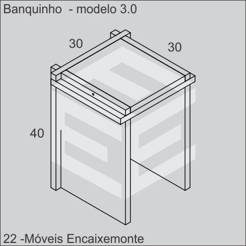 Banquinho de madeira encaixável - modelo 3.0
