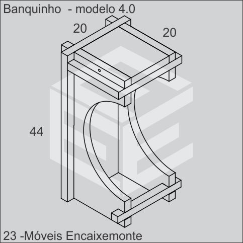 Banquinho de madeira encaixável - modelo 4.0
