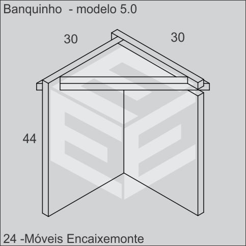 Banquinho de madeira encaixável - modelo 5.0 em formato triangular