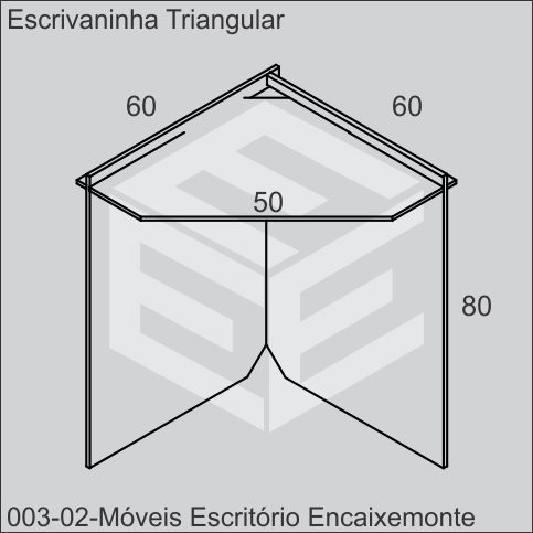 Escrivaninha Triangular de madeira encaixável