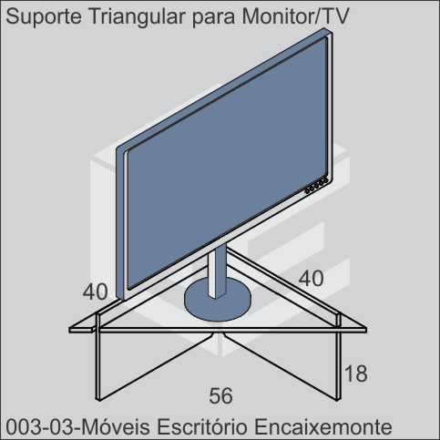 Suporte Triangular de madeira encaixável para Monitor e TV
