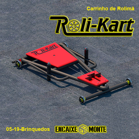 carrinho de rolimã com estrutura metálica - modelo 19 - Roli-Kart - encaixe monte