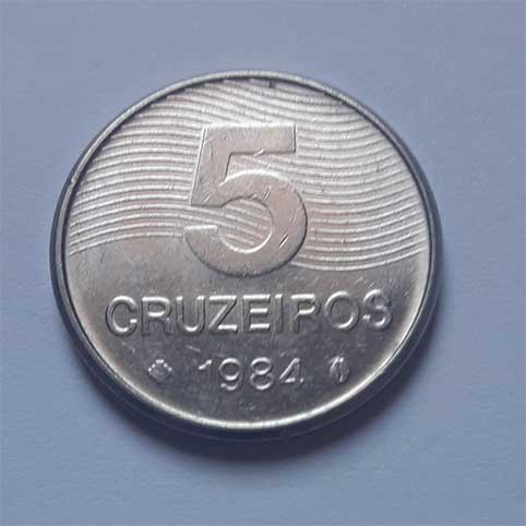 brasil moeda 1984 5 cruzeiros