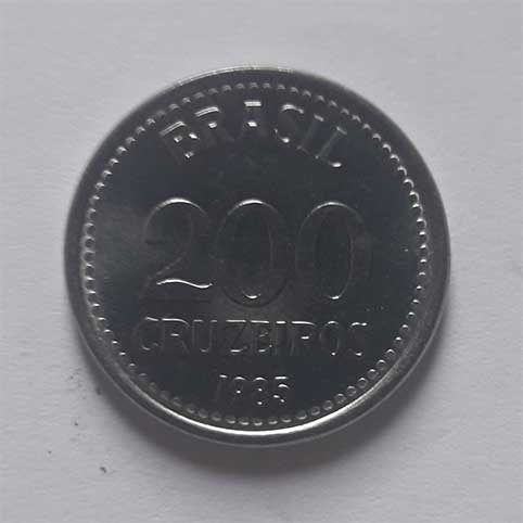 brasil moeda 1985  200 cruzeiros