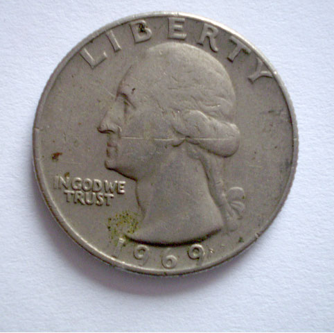 moeda dos estados unidos quarter dolar de 1969